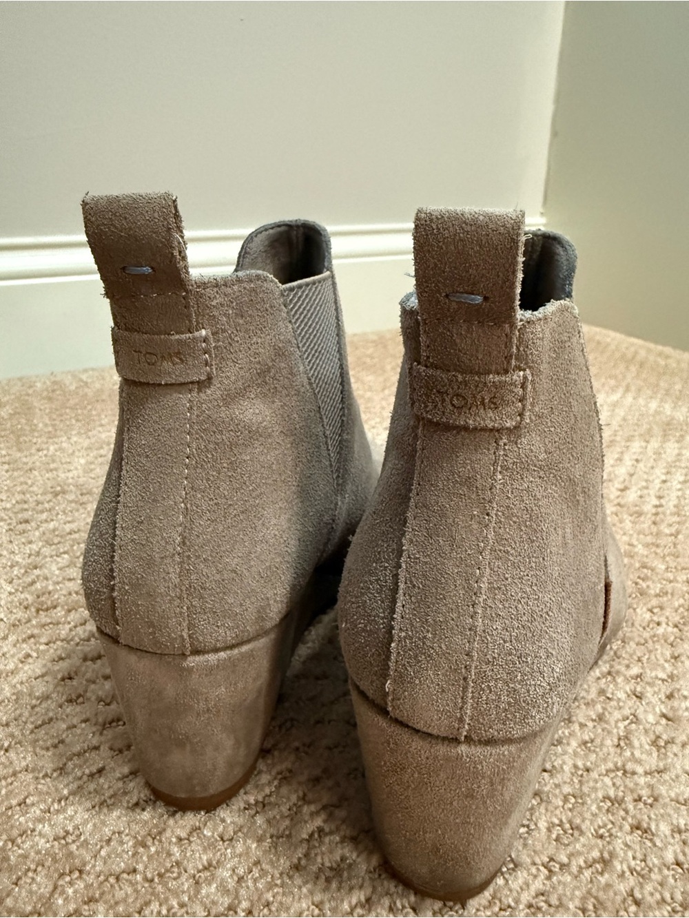 Tom’s Wedge Ankle Bootie in Taupe Suede - Picture 3 of 8